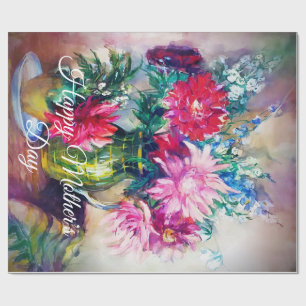 Papel De Presente Pintura floral