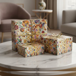 Papel De Presente Pintura Floral Artística de Estilo Art Nouveau Ant