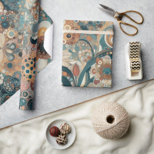 Papel De Presente Pintura Floral de Arte Fina no Estilo Antigo Moder