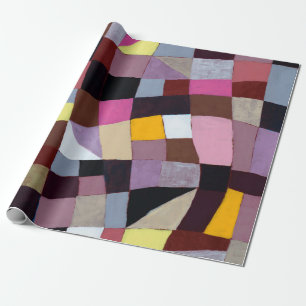 Papel De Presente Pintura irregular, com violetas e amarelo