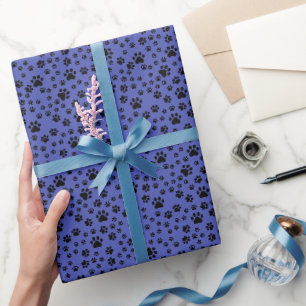 Papel De Presente Pintura preta impressa em azul