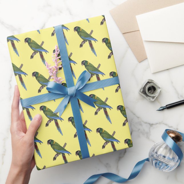 Papel De Presente Pintura Verde Macaw Fine Art (Presentear)