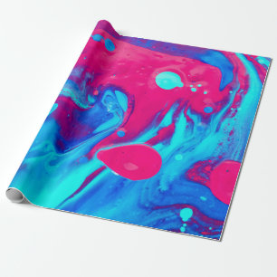 Papel De Presente Pintura violeta e abstrato azul