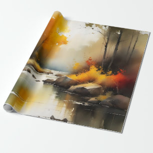 Papel De Presente Pintura vírica do outono de Serene