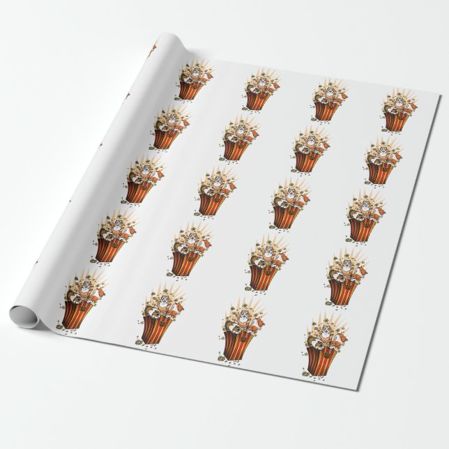 Papel De Presente Pipoca de Guiné (Desenrolado)