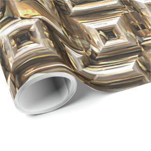 Papel De Presente Pirâmides Douradas 1