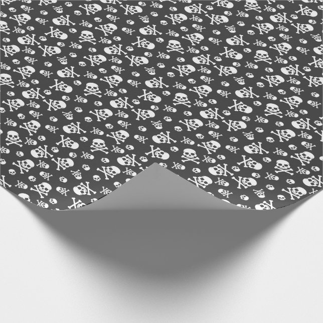 Papel De Presente Pirata Branca de Crânio e Ossos (Ponta)