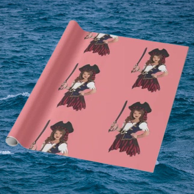 Papel De Presente Pirata Rosa Divertida Garota (Unforgettable Kids Pirate Party: Treasure Your Child's Special Day)