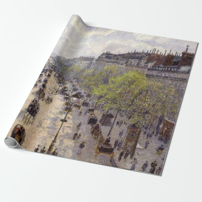 Papel De Presente Pissarro - Boulevard Montmartre, Primavera (Desenrolado)
