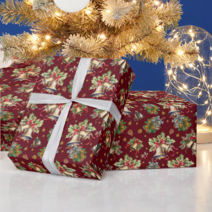 Papel De Presente Pista festiva de sinos de Natal
