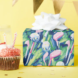 Papel De Presente Pistas de golfe na Abstrato de praia de Preppy Pal