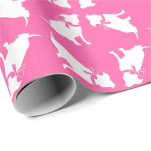 Papel De Presente Pit Bull Dog Chá de fraldas Pink Girl Pitbull