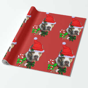 Papel De Presente Pit Bull Terrier Natal Americano