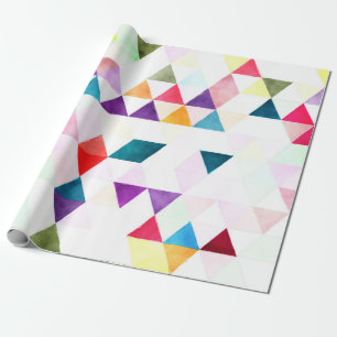 Papel De Presente PixDezines Boho Watercolor Triangles/Geométrico