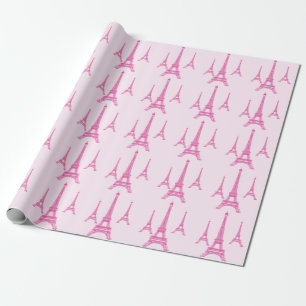Papel De Presente PixDezines torres eiffel/rosa quente/fundo de diy