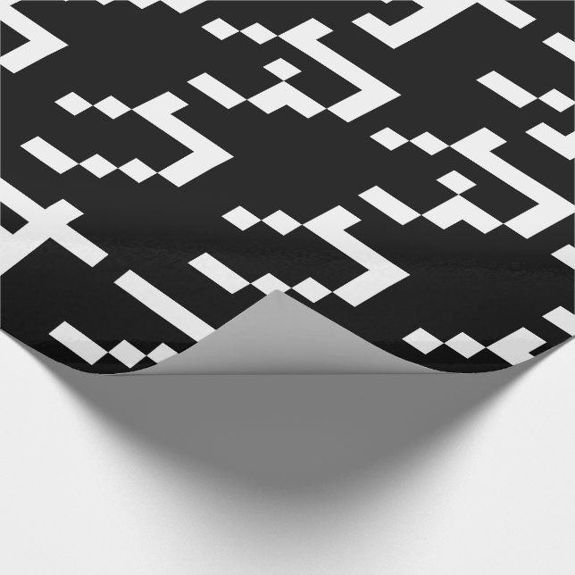 Papel De Presente Pixel Japonês Katakana - OTAKU 8 Bits Vertical (Ponta)