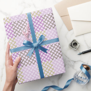 Papel De Presente Pixel - Padrão - giz azul