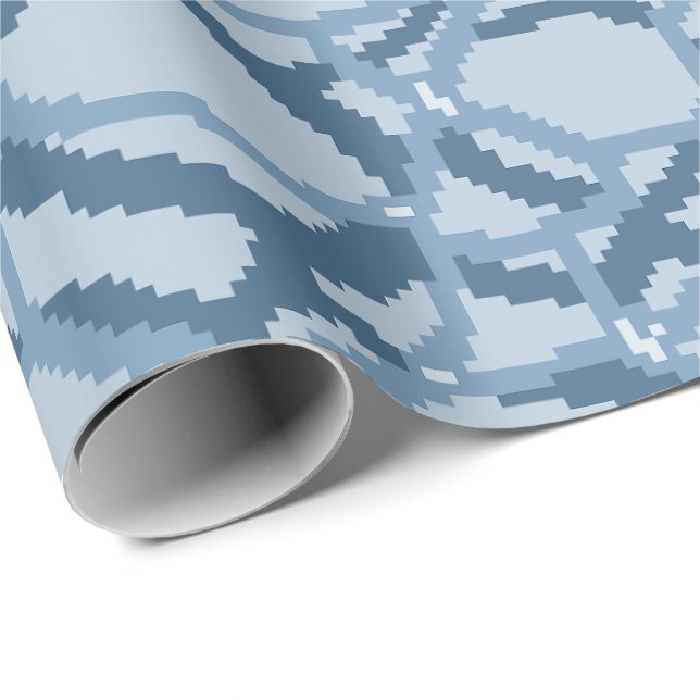 Papel De Presente Pixel Water Ripple Pattern (Ponta do rolo)
