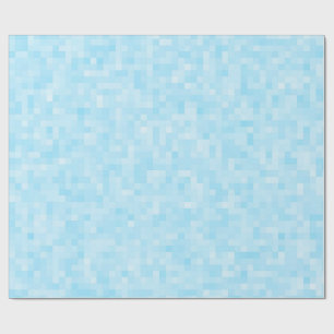 Papel De Presente Pixelação Mosaica Azul