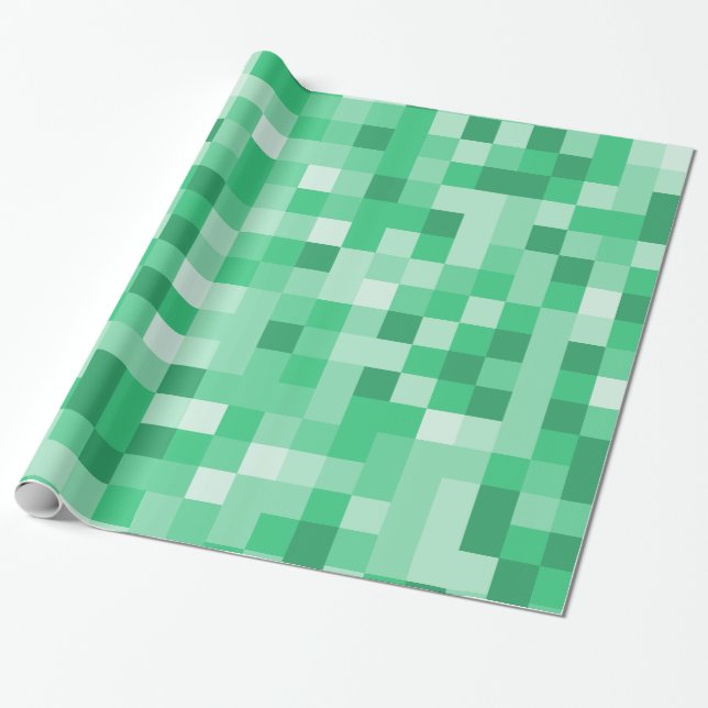 Papel De Presente pixels verdes (Desenrolado)