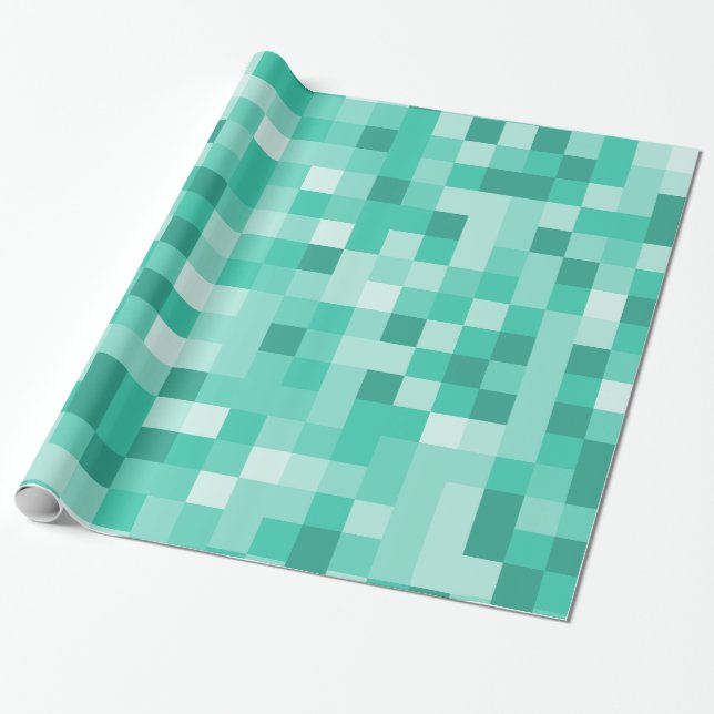 Papel De Presente pixels verdes escuros (Desenrolado)