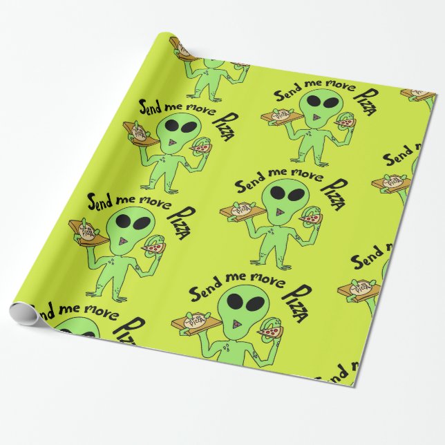 Papel De Presente pizza alienígena (Desenrolado)
