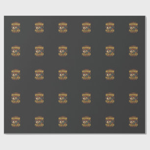 Papel De Presente Pizza Cerveja Filmes de Terror Design de Halloween