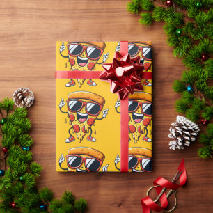 Papel De Presente Pizza de Cartoon com Víblias de Queijo