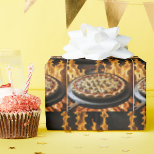 Papel De Presente Pizza De Madeira