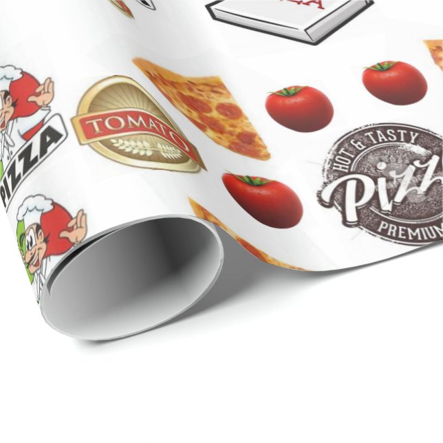 Papel De Presente Pizza embrulhando papel brilhante (Ponta do rolo)
