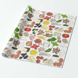 Papel De Presente Pizza Party Topping Italiana Comida Pizzeria Pie