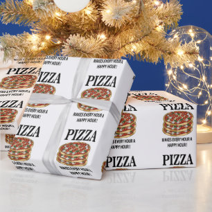 Papel De Presente Pizza Torna Cada Hora Uma Hora Feliz Pizza