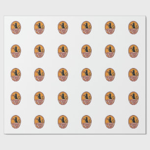 Papel De Presente Pizza Vintage Gato Retro Design Engraçado Amante d