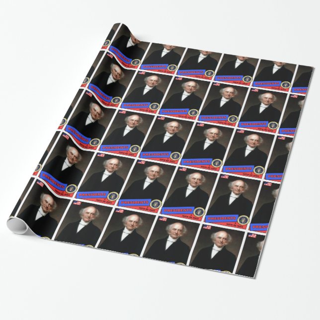 Papel De Presente Placa de basebol Martin Van Buren (Desenrolado)