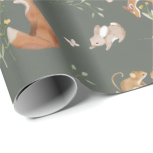 Papel De Presente Placa de Boas-Vindas para Chá de Bebê Floresta Ani