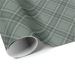 Papel De Presente Plaid clássico de Natal em verde sálvia