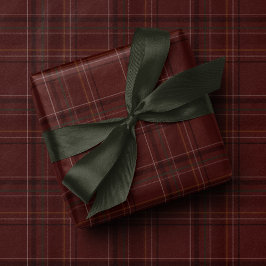 Papel De Presente Plaid clássico de Natal estiloso em marrom