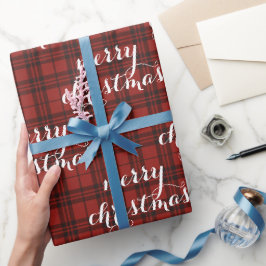 Papel De Presente Plaid Clássico Feliz Natal Festivo -
