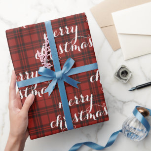 Papel De Presente Plaid Clássico Feliz Natal Festivo -