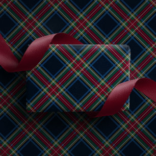 Papel De Presente Plaid de Natal clássico das festas