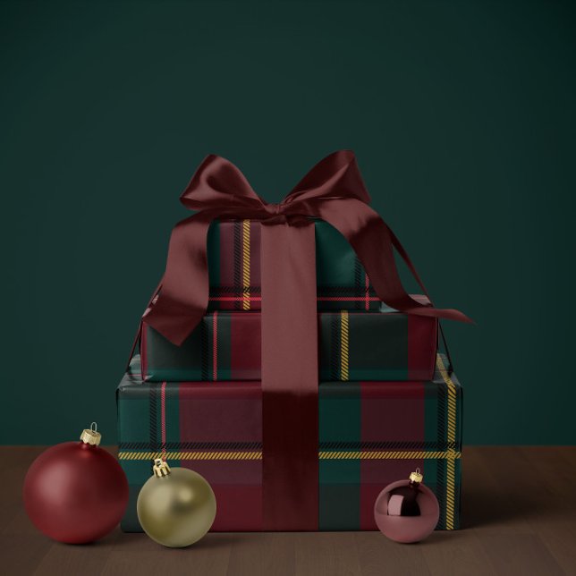 Papel De Presente Plaid de Natal clássico simples de feriado (Criador carregado)