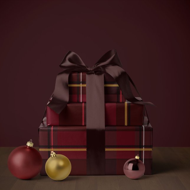 Papel De Presente Plaid de Natal clássico simples de feriado (Criador carregado)