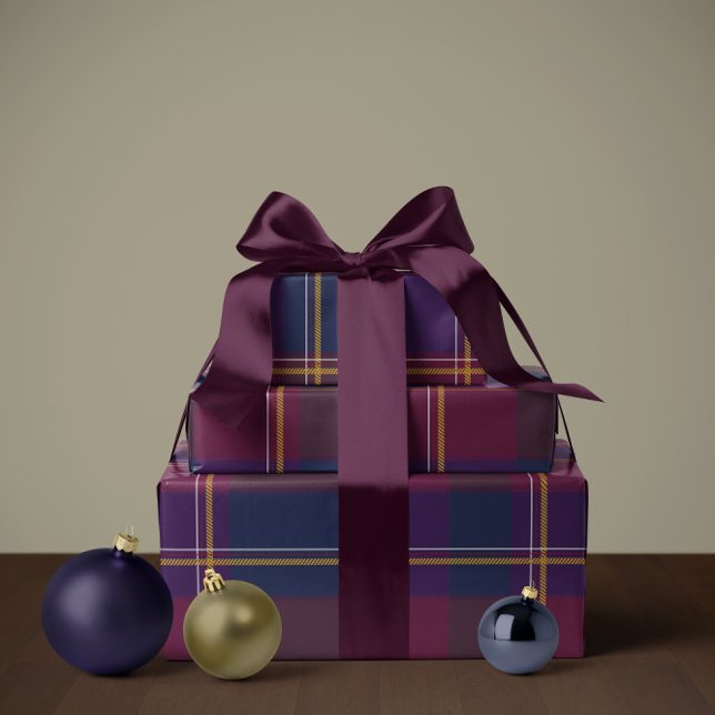 Papel De Presente Plaid de Natal clássico simples de feriado (Criador carregado)