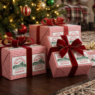 Papel De Presente Plaid Entrega Especial Papai Noel Polo Norte