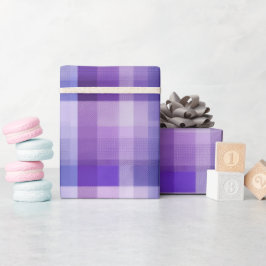Papel De Presente Plaid Roxo Lavanda Padrão Névoa Suave
