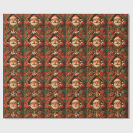 Papel De Presente Plaid Santa Claus Christmas Design 