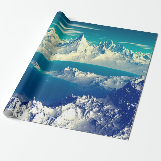 Papel De Presente Planeta alienígena - Trabalho de arte 3D ed Comput (Desenrolado)