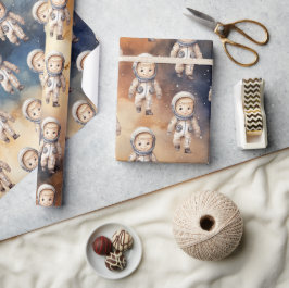 Papel De Presente Planetas Externos Menino Primeiro Aniversário a Ap