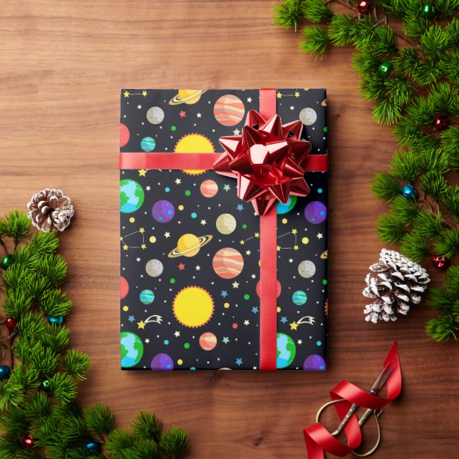Papel De Presente Planetas Stars Constelações Astronômicas (Presente de Natal)