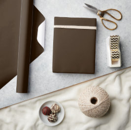Papel De Presente Planície Castanho de Chocolate Sólido Elegante Min